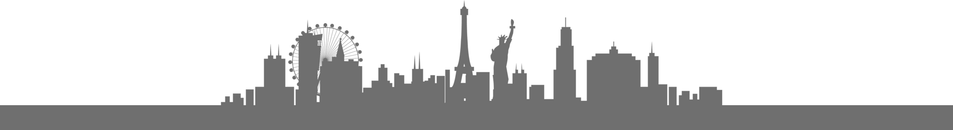 A green background with the statue of liberty and other buildings.
